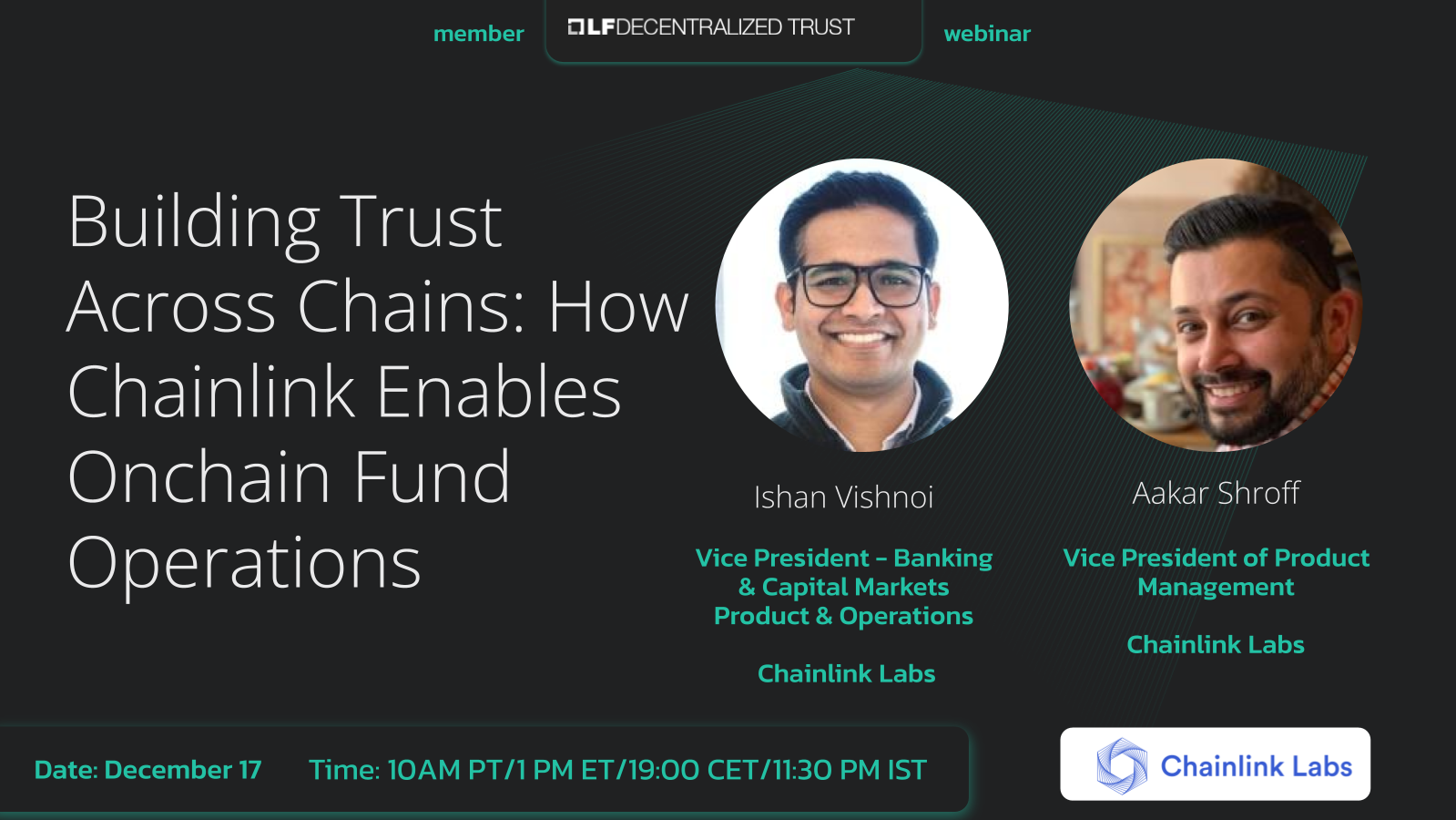 LFDT webinar with Chainlink labs: Building Trust Across Chains - How Chainlink Enables Onchain Fund Operations