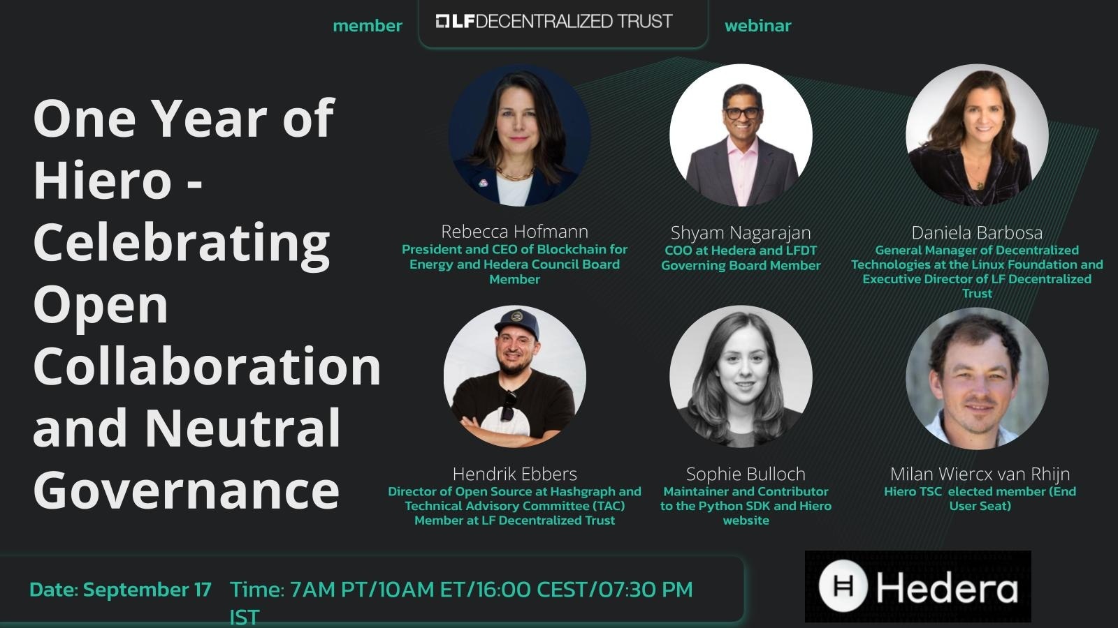 LF Decentralized Trust webinar with Hedera: One Year of Hiero - Celebrating Open Collaboration and Neutral Governance