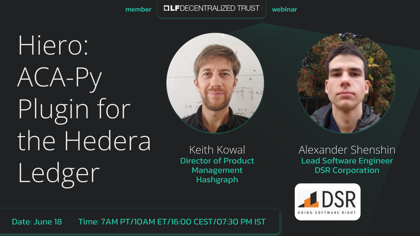 LF Decentralized Trust webinar with DSR: Hiero - ACA-Py Plugin for the Hedera Ledger